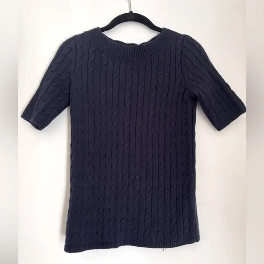 TALBOTS SHOET SLEEVE‎ CABLE KNIT SWEATER SIZE P